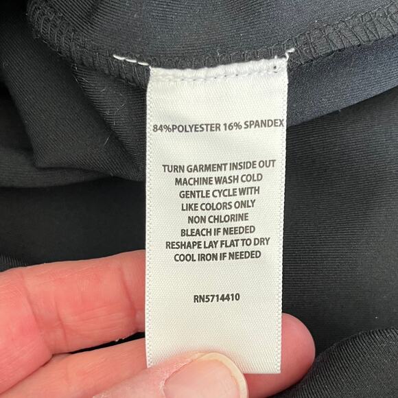 Rachel Parcell Black Ruffle Interlock Scuba Asymmetric Midi Dress XL NWOT - Picture 11 of 13